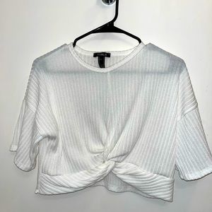 Knotted white t shirt